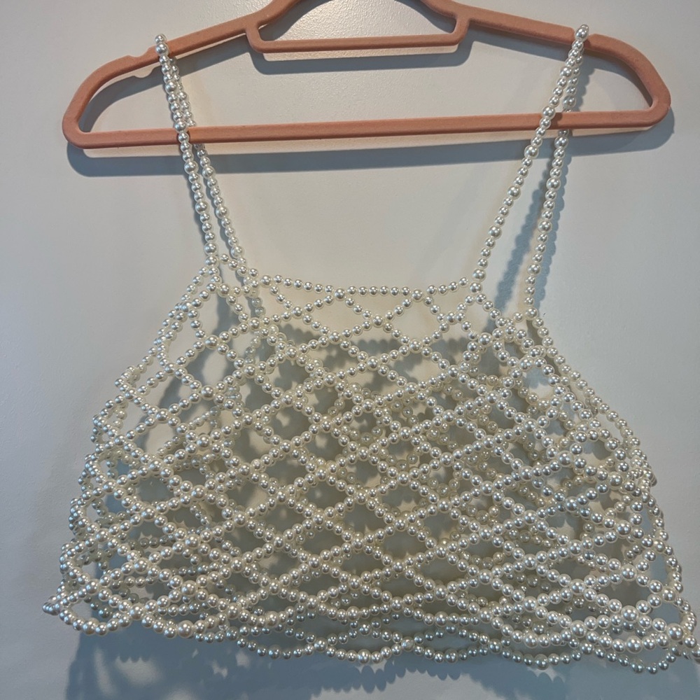 PEARL CROPPED OVERLAY TOP🌥️🤍💿